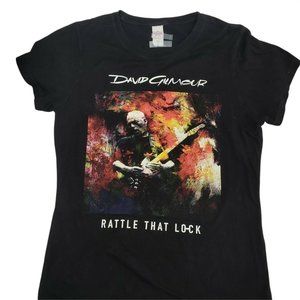 David Gilmour 2016 Concert Tour T Shirt Dates Pink Floyd Rattle That Lock L